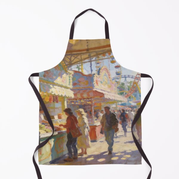 Item preview, Vibrant Carnival Park Scene – Rides, Food Court & Sweet Dessert Shop Impressionist Painting designed and sold by BlareBlare.