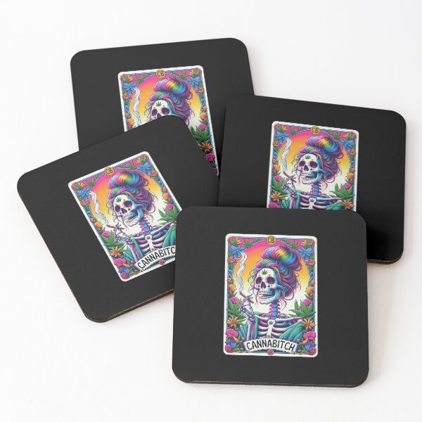 Item preview, Tarot Card Cannabitch Skeleton Stoners Marijuana Smoking designed and sold by najaks.