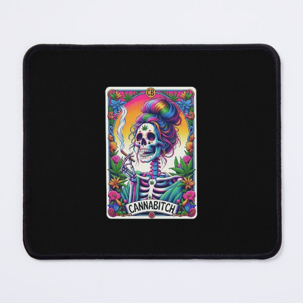 Item preview, Tarot Card Cannabitch Skeleton Stoners Marijuana Smoking designed and sold by najaks.