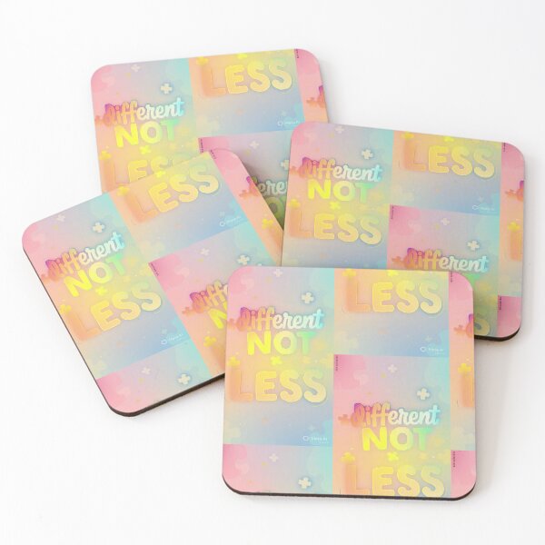 Item preview, Different Not Less Rainbow Typography Art designed and sold by SpectrumCreationz.