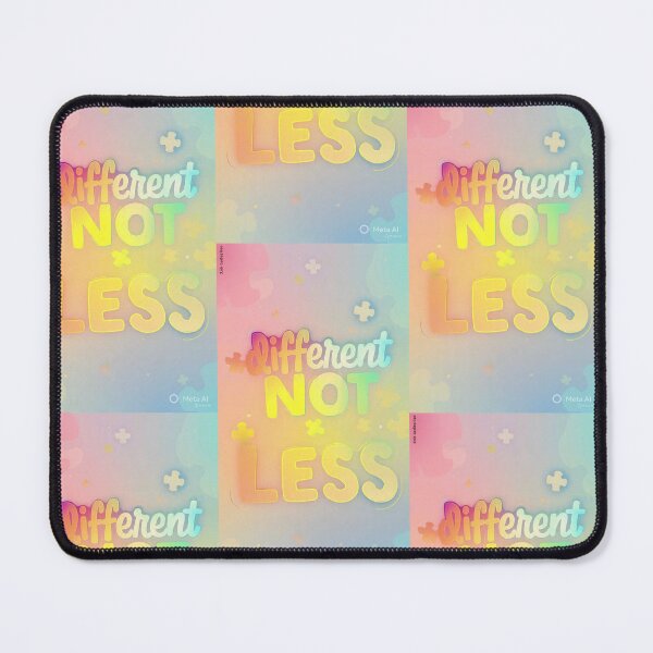 Item preview, Different Not Less Rainbow Typography Art designed and sold by SpectrumCreationz.