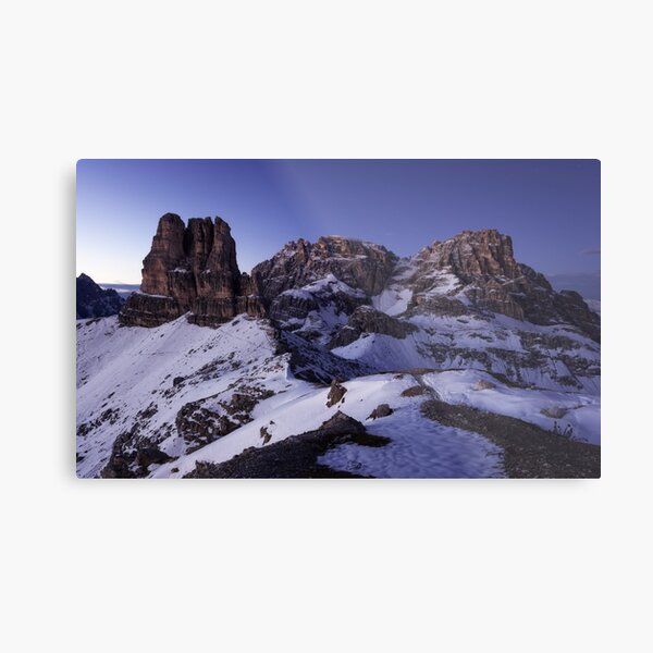 Blaue Stunde in den Dolomiten Metallbild