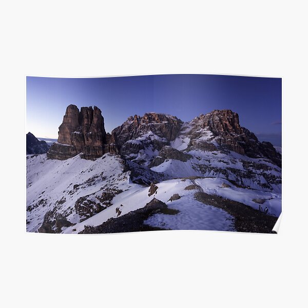 Blaue Stunde in den Dolomiten Poster