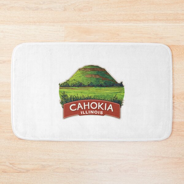 Item preview, Cahokia Mounds Illinois Monks Mound Pre-Columbian Earthwork Illustrated Travel   Sticker UNESCO Badge designed and sold by Blurbean.