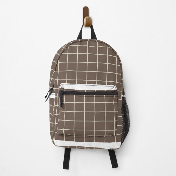 Item preview, Dark Brown Minimalist Checkered Pattern | Aesthetic Beige Grid designed and sold by arluhomeliving.