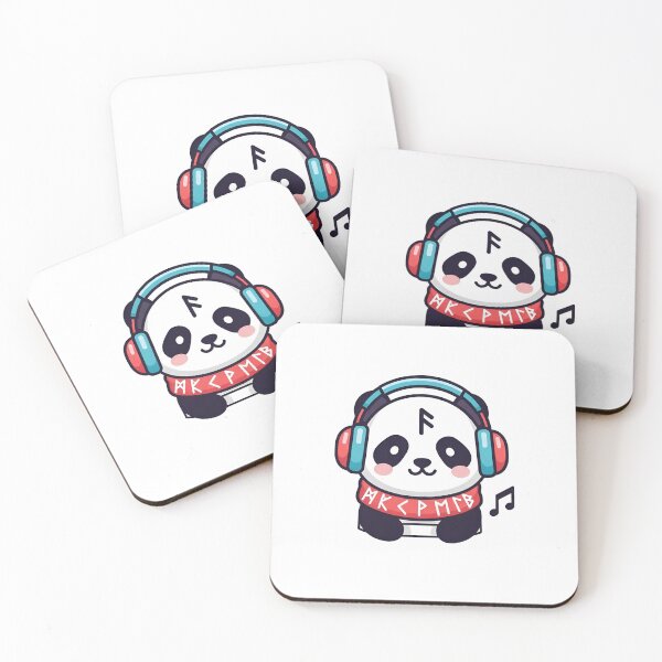 Item preview, a cartoon panda listening to music on headphones with a musical note nearby designed and sold by VerizalShop.