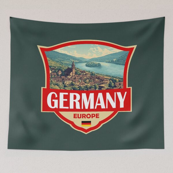 Item preview, Germany Illustration Retro Badge designed and sold by KrisSidDesigns.