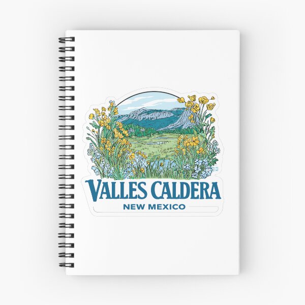 Item preview, Valles Caldera New Mexico Volcanic Caldera Wildflowers Illustrated Travel   Sticker National Preserve Badge designed and sold by Blurbean.
