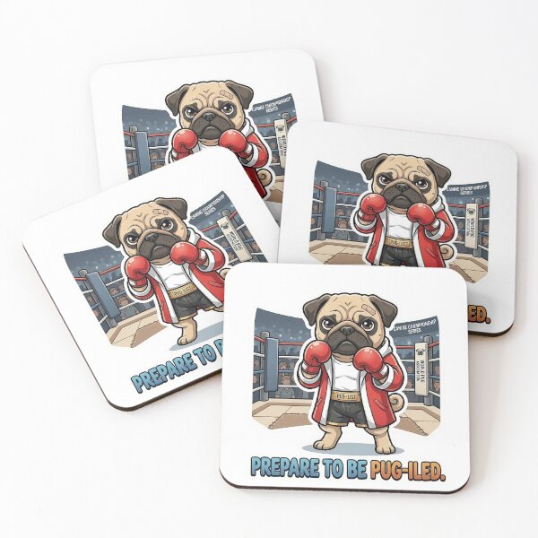 Item preview, Prepare To Be Pug-iled Funny Boxer Pug Sticker - Red Robe Canine Champion Art - World Pug Association Decal designed and sold by Desperate Measures.