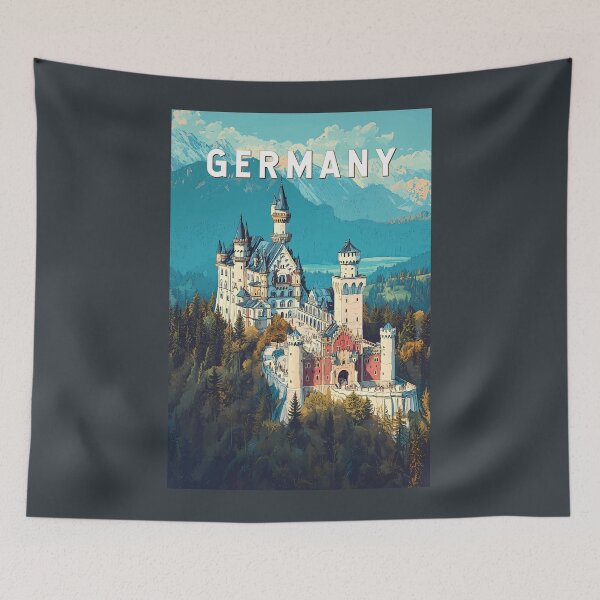 Item preview, Germany Illustration Travel Art Vintage designed and sold by KrisSidDesigns.