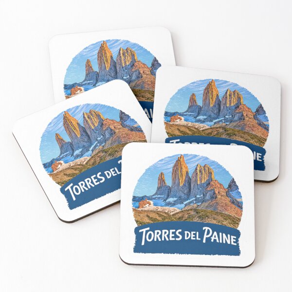 Item preview, Torres del Paine Patagonia Chile Granite Towers Illustrated Travel Sticker   National Park Badge designed and sold by Blurbean.