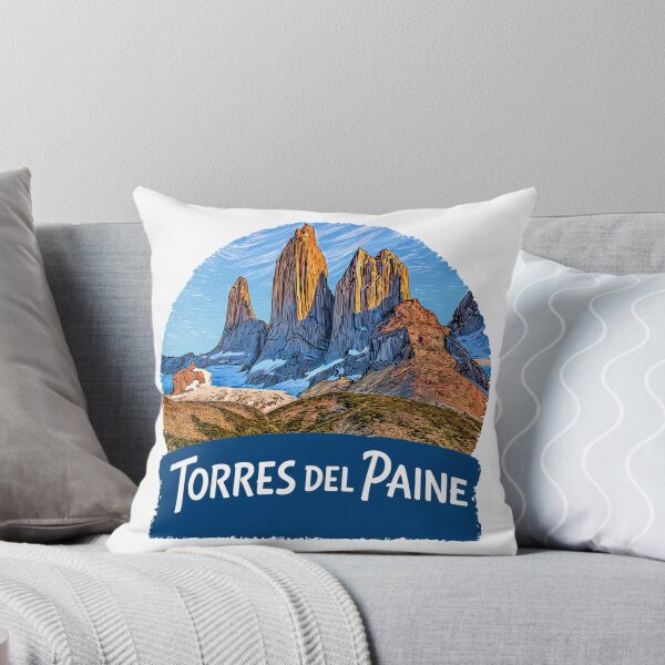 Item preview, Torres del Paine Patagonia Chile Granite Towers Illustrated Travel Sticker   National Park Badge designed and sold by Blurbean.