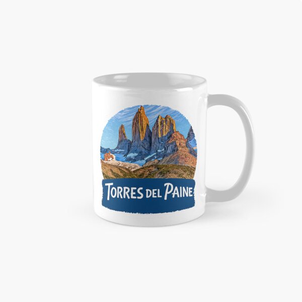 Item preview, Torres del Paine Patagonia Chile Granite Towers Illustrated Travel Sticker   National Park Badge designed and sold by Blurbean.