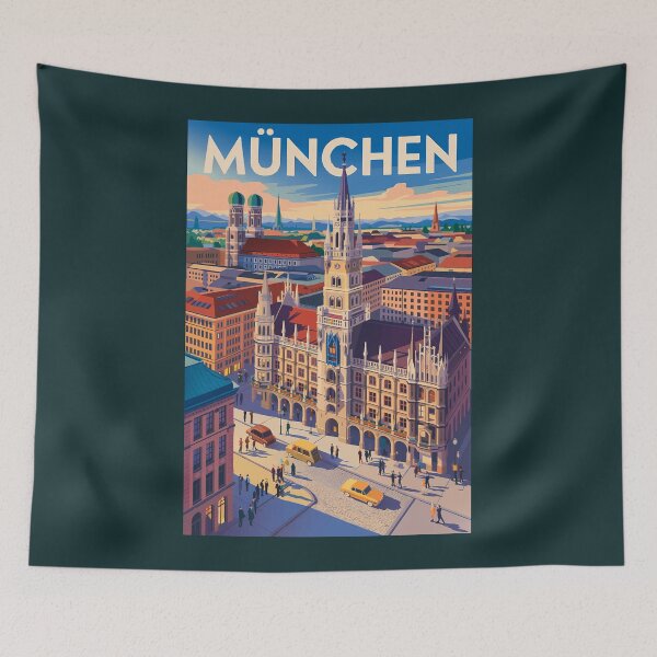 Item preview, Germany Munich Illustration Travel Art Vintage designed and sold by KrisSidDesigns.