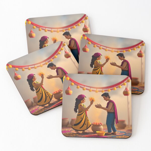 Item preview, Joyful Holi Couple Sticker designed and sold by Teewave-Ashish.