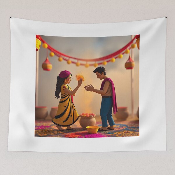 Item preview, Joyful Holi Couple Sticker designed and sold by Teewave-Ashish.