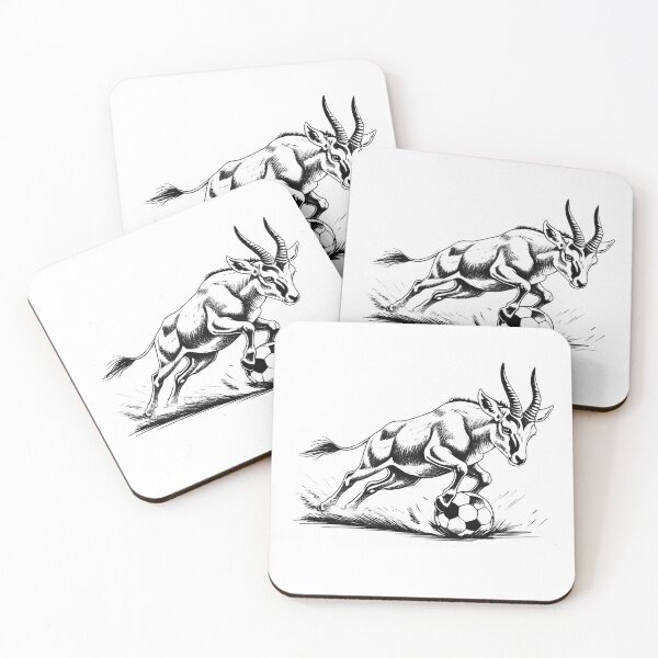 Item preview, Monochrome Gazelle Soccer Art – Powerful Football Illustration designed and sold by PAPIRO SIGLO XXI.