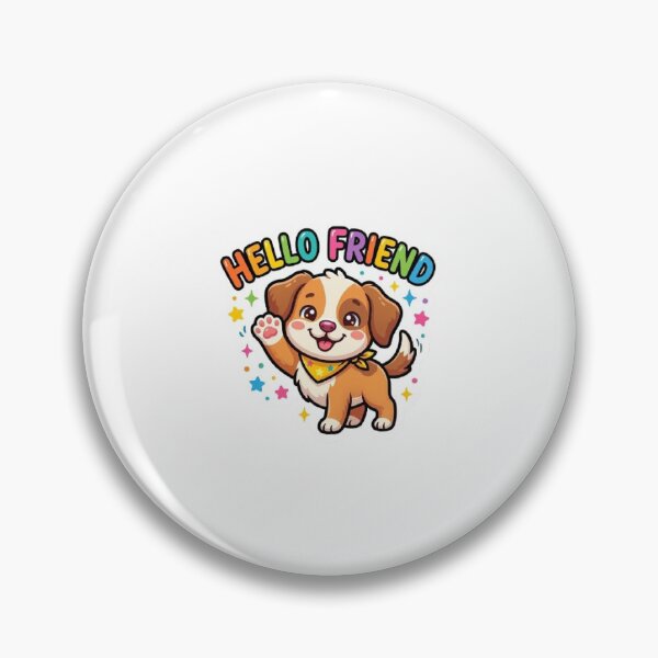 Item preview, Hello Friend Cute Puppy Sticker – Friendly Dog Cartoon designed and sold by SainiArt19.