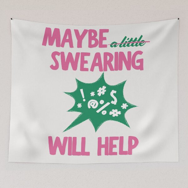 Item preview, Maybe Swearing Will Help (Pink-Green) designed and sold by MariePopPrints.