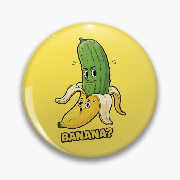 Item preview, prank joke with shocked banana and mischievous cucumber designed and sold by Jdee23.