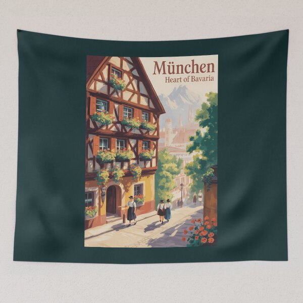 Item preview, Germany Munich Bavaria Illustration Travel Art Vintage designed and sold by KrisSidDesigns.