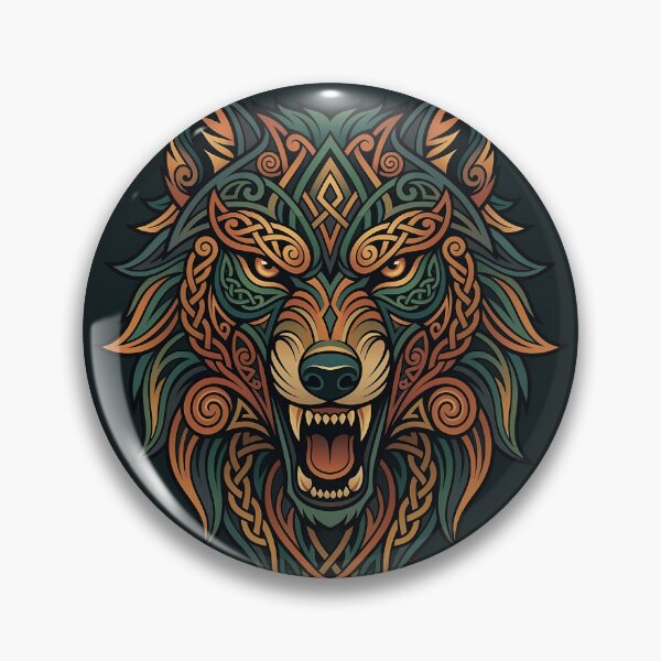 Item preview, Snarling Celtic Wolf Head Fenrir Knotwork   designed and sold by SolaoLab.