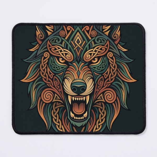 Item preview, Snarling Celtic Wolf Head Fenrir Knotwork   designed and sold by SolaoLab.