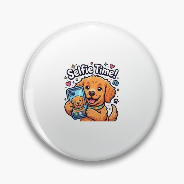 Item preview, Selfie Time Cute Dog Sticker – Funny Puppy Taking Selfie designed and sold by SainiArt19.