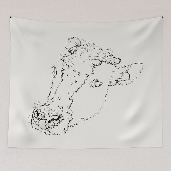 Item preview, Dairy Cow - Side Eye - (#F0EEE9) designed and sold by The Stippler Process.
