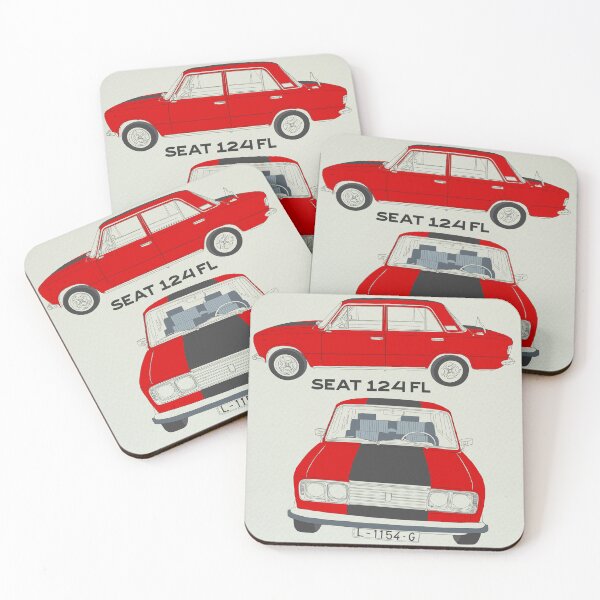 Item preview, SEAT 124 FL Classic Car Illustration designed and sold by vallisrowe.
