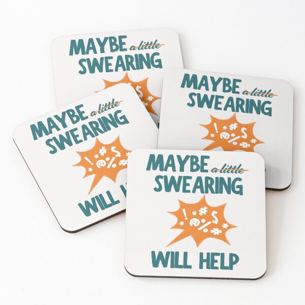Item preview, Maybe Swearing Will Help (Blue-Orange) designed and sold by MariePopPrints.
