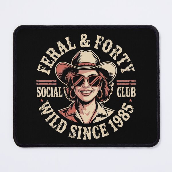 Item preview, Feral & Forty Social Club – Wild Since 1985 Vintage Cowgirl 40th Birthday Gift designed and sold by Slaw-Creation.