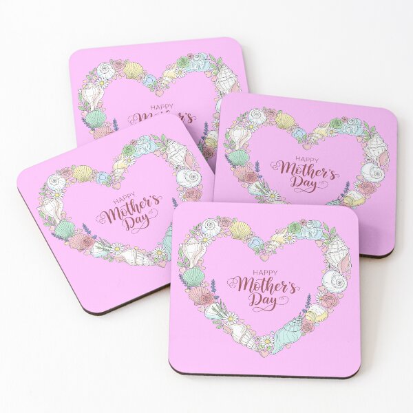 Item preview, Happy Mother’s Day – Seashell Heart with Flowers and Hearts designed and sold by Sea Gem.