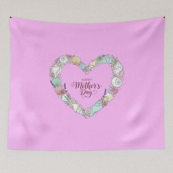 Item preview, Happy Mother’s Day – Seashell Heart with Flowers and Hearts designed and sold by Sea Gem.