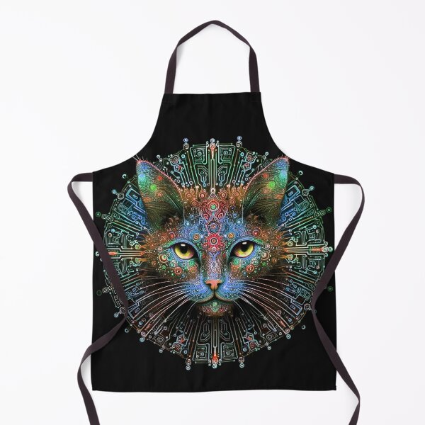 Item preview, Cybernetic cat mandala designed and sold by Karaburmagirl.