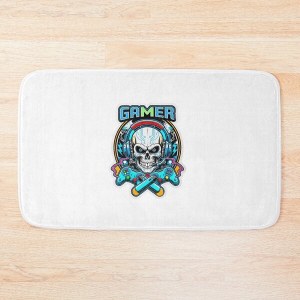 Item preview, Gamer Skull With Headset and Controllers – Cool Gaming Skull Sticker designed and sold by inkoravisualart.