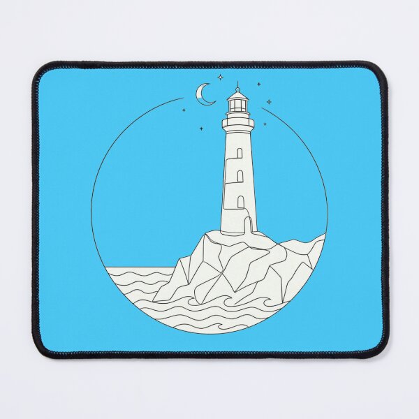 Item preview, Minimalist Lighthouse Circle - Celestial Nautical Tattoo Art designed and sold by Mora Lab.