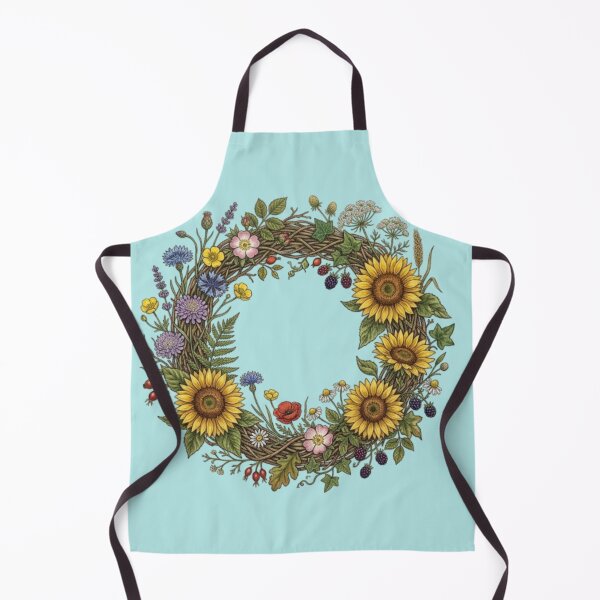 Item preview, Sunflower Wildflower Botanical Wreath designed and sold by UkieSun.