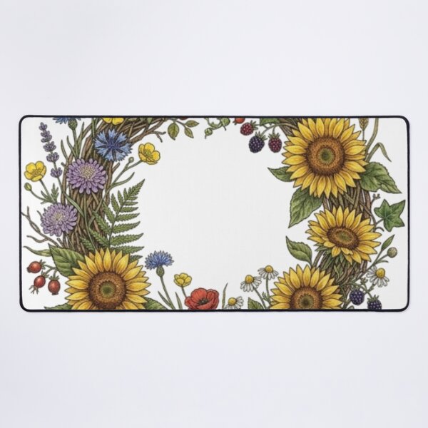 Item preview, Sunflower Wildflower Botanical Wreath designed and sold by UkieSun.