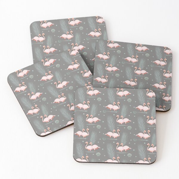 Item preview, Gray Beach Flamingos designed and sold by clavearts.
