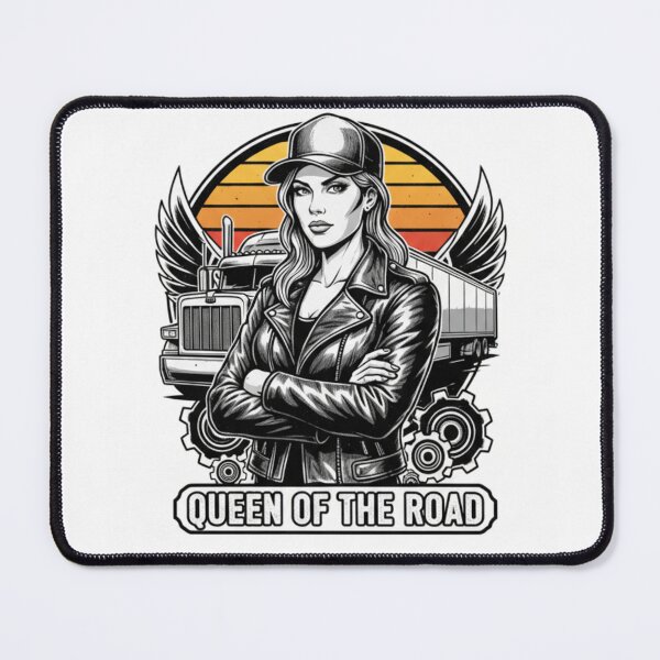Item preview, Queen of the Road - Badass Female Trucker Retro Emblem designed and sold by HALYNA070824.