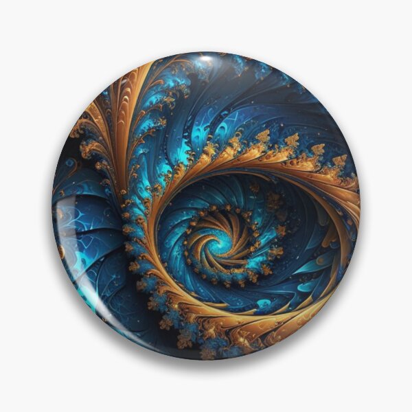 Item preview, Teal Gold Fractal Bloom designed and sold by Harmonic_Layers.