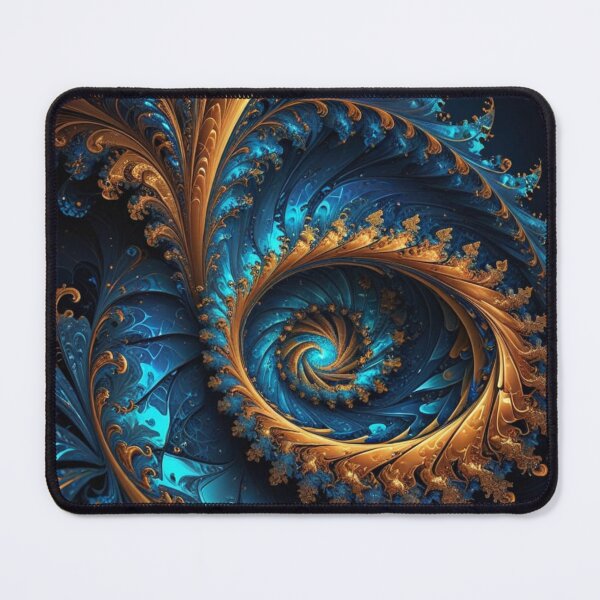 Item preview, Teal Gold Fractal Bloom designed and sold by Harmonic_Layers.
