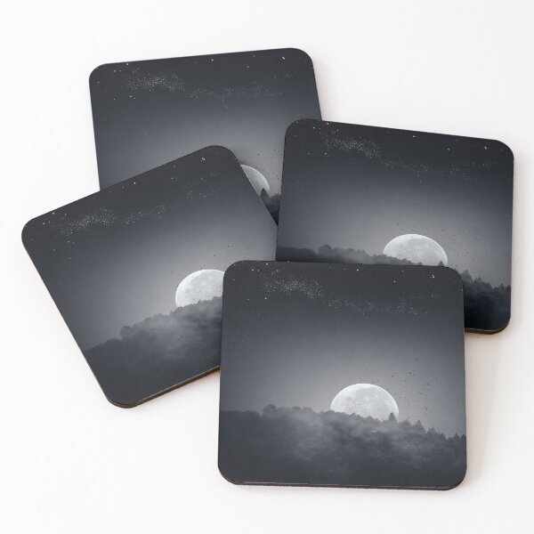 Item preview, Moon Glow - Full Moon Over Misty Forest designed and sold by Dyrk Wyst Redbubble Shop.