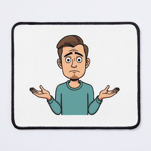 Item preview, Confused Shrug Guy No Idea Funny Meme Sticker designed and sold by NeonNerdStudio.