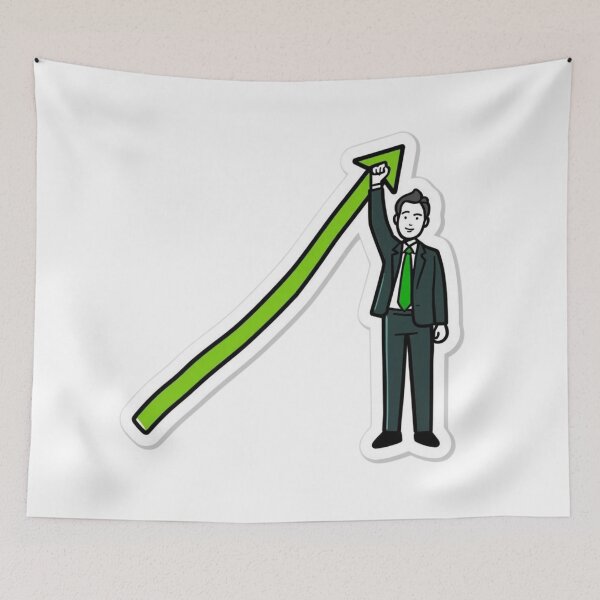Item preview, Stonks Always Going Up Funny Finance Meme Sticker designed and sold by NeonNerdStudio.