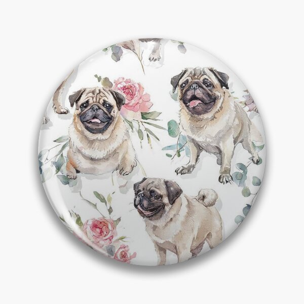 Item preview, Pug Dog Dloral White Background Throw Blanket, Phone Case designed and sold by candiscamera.