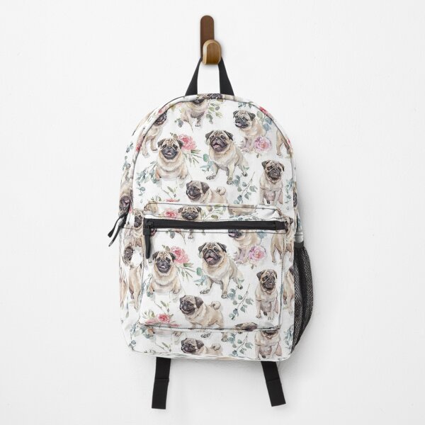 Item preview, Pug Dog Dloral White Background Throw Blanket, Phone Case designed and sold by candiscamera.