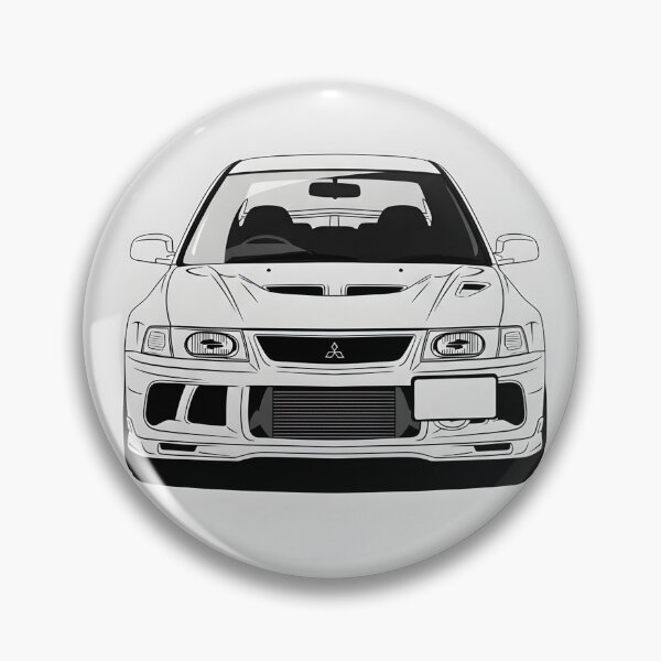 Item preview, Mitsubishi Lancer Evolution VI Front View JDM Rally Legend Minimalist Illustration designed and sold by Motorline44.