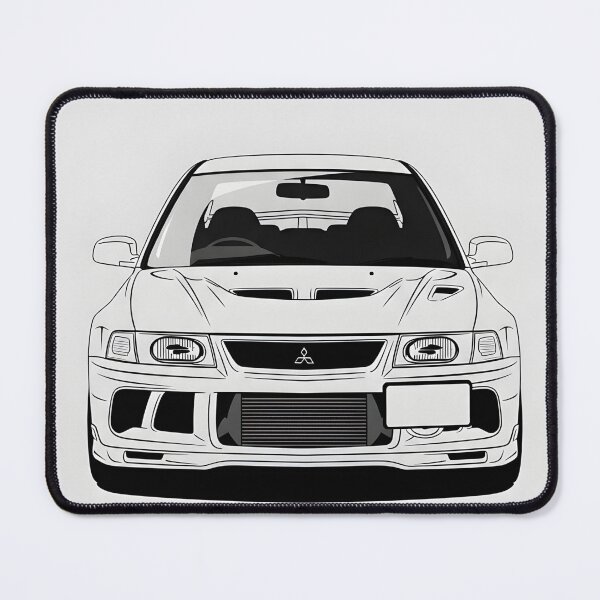 Item preview, Mitsubishi Lancer Evolution VI Front View JDM Rally Legend Minimalist Illustration designed and sold by Motorline44.